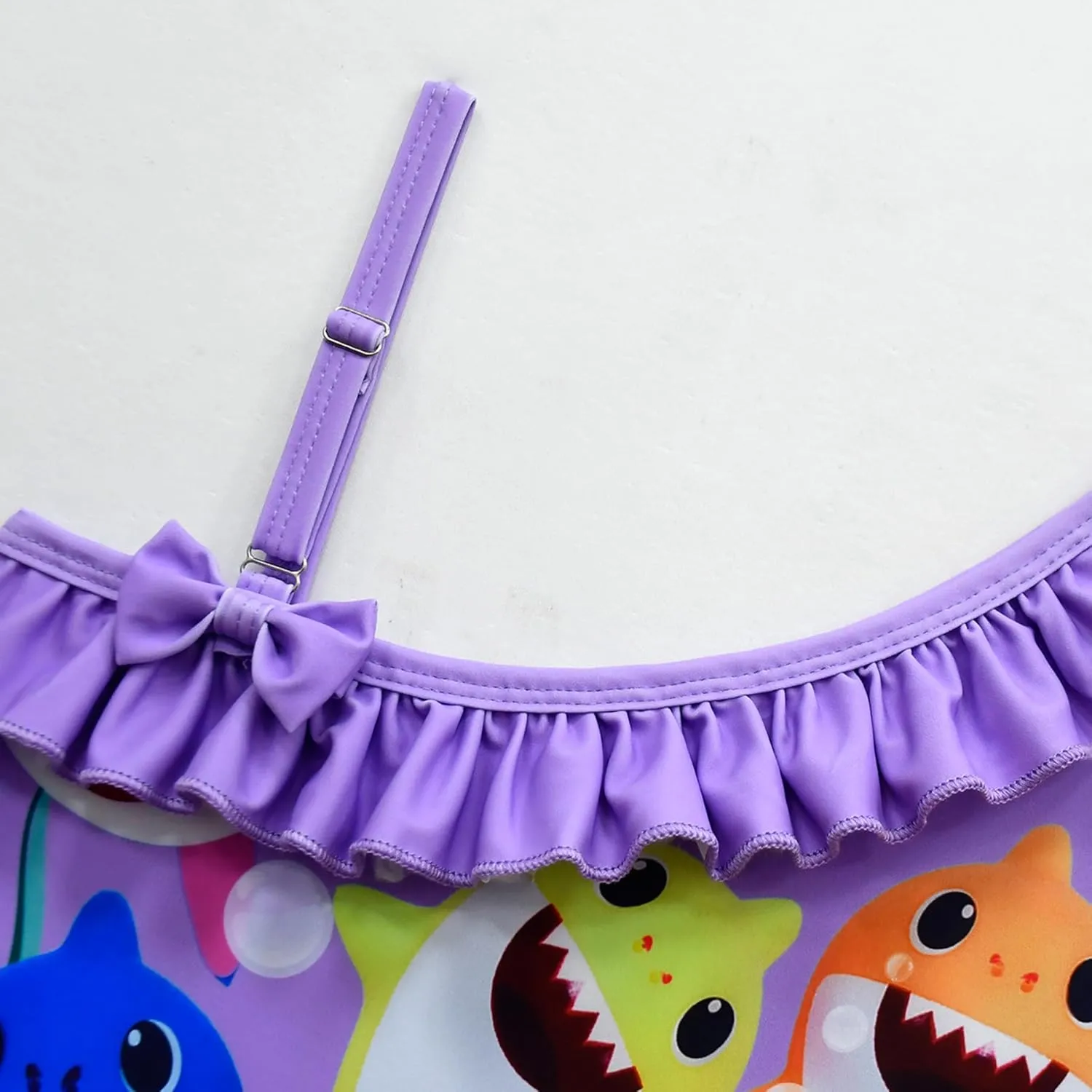 Kids Girls Swimwear,1/2 Piece Swimwear Set 2-9Years Off Shoulder Bikini Set 3D Printing Cute Sharks Bathing Suits for Girls