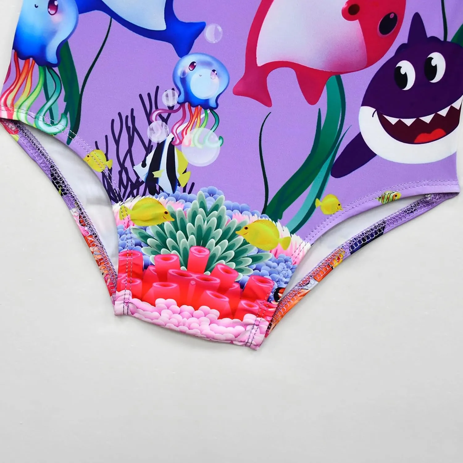 Kids Girls Swimwear,1/2 Piece Swimwear Set 2-9Years Off Shoulder Bikini Set 3D Printing Cute Sharks Bathing Suits for Girls