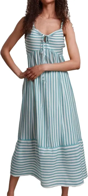 Ladies Dresses Comfy Boho Striped Patchwork Bow Tie Spaghetti Straps Empire Waist Maxi Dress Church Spring Break Clothes