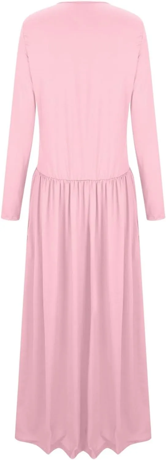 Ladies Dresses Fitted Lounge Boat Neck Long Sleeve Pleated Swing Maxi Funeral Dress Petite Summer Outfit for Women 2025