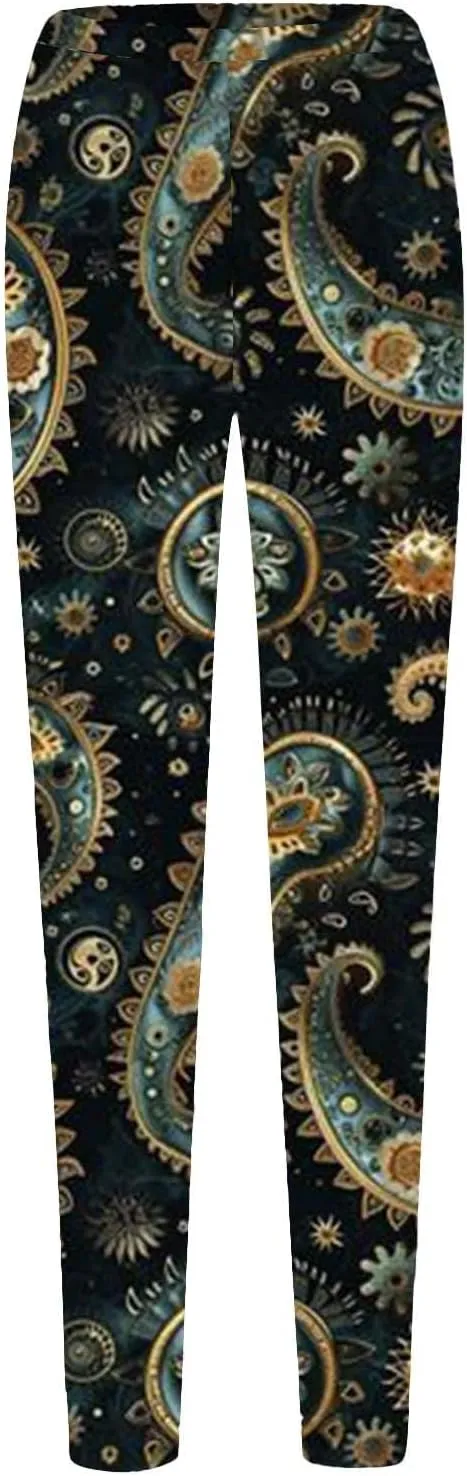 Leggings for Women with Pockets Tummy Control Patterned Work Pants for Women Workout Bottoms for Women