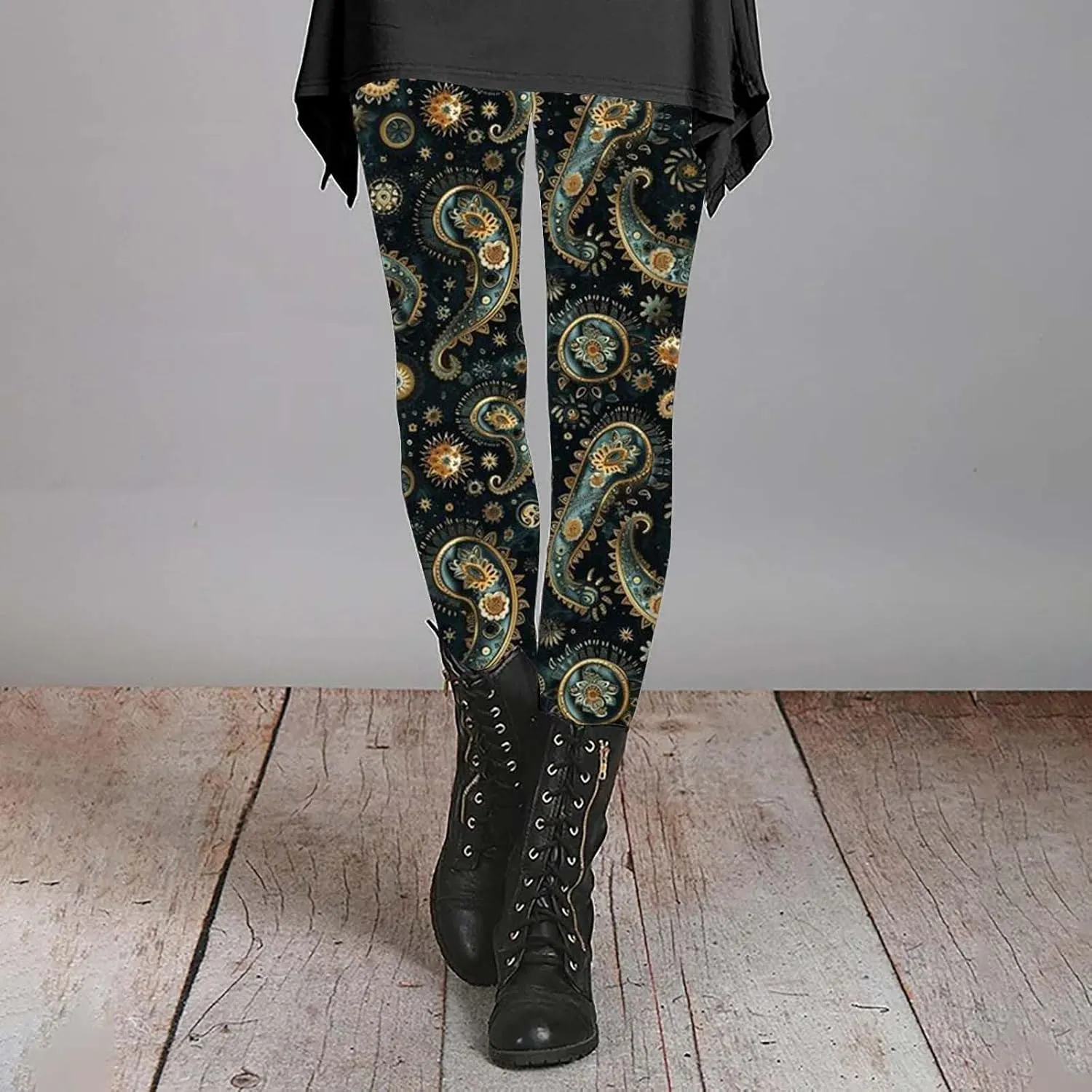 Leggings for Women with Pockets Tummy Control Patterned Work Pants for Women Workout Bottoms for Women