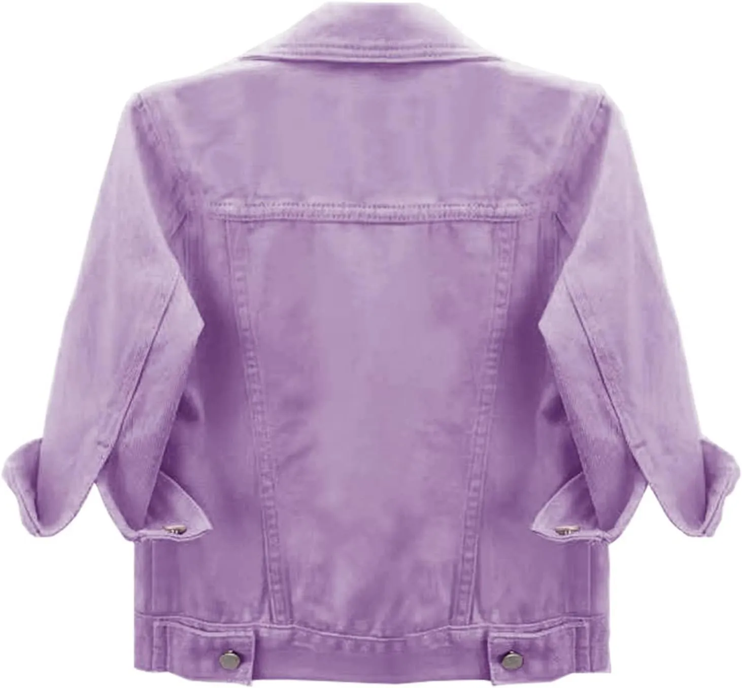 Lightweight Denim Jacket for Women 3/4 Sleeve Short Jean Jacket Lapel Button Down Cropped Trucker Jean Jackets Coats