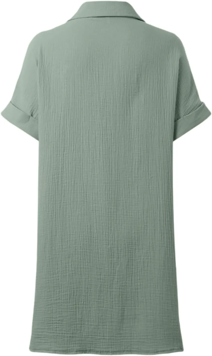 Linen Dress Women Summer Casual Button Down Short Sleeve Boho Midi Dresses Swing Beach Vacation Sundress with Pockets