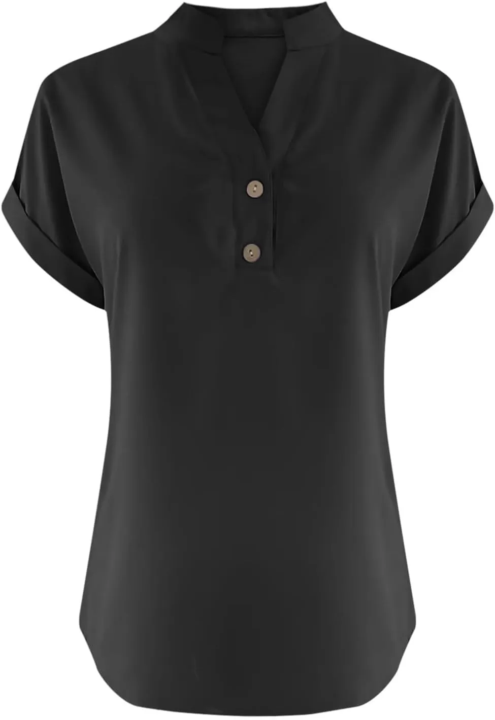 Linen Summer Tops for Women 2025 Trendy Short Sleeve Shirt Casual Button V Neck Tunic Plus Size Blouses Outfits