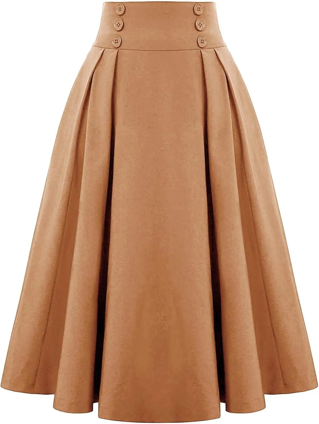 Maxi Skirt Womens Summer Fall High Elastic Waist Pleated Dresses Casual Flared Midi A Line Lady Skirt for Women Trendy