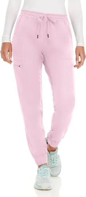 MediChic Women's Seven Pocket Cargo Scrub Pants Joggers with 4-Way Stretch Scrubs, Easy Care for Women