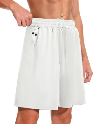 Men's Athletic Gym Shorts - Quick Dry Black Casual Basketball Shorts with Pockets for Running Workout Activewear