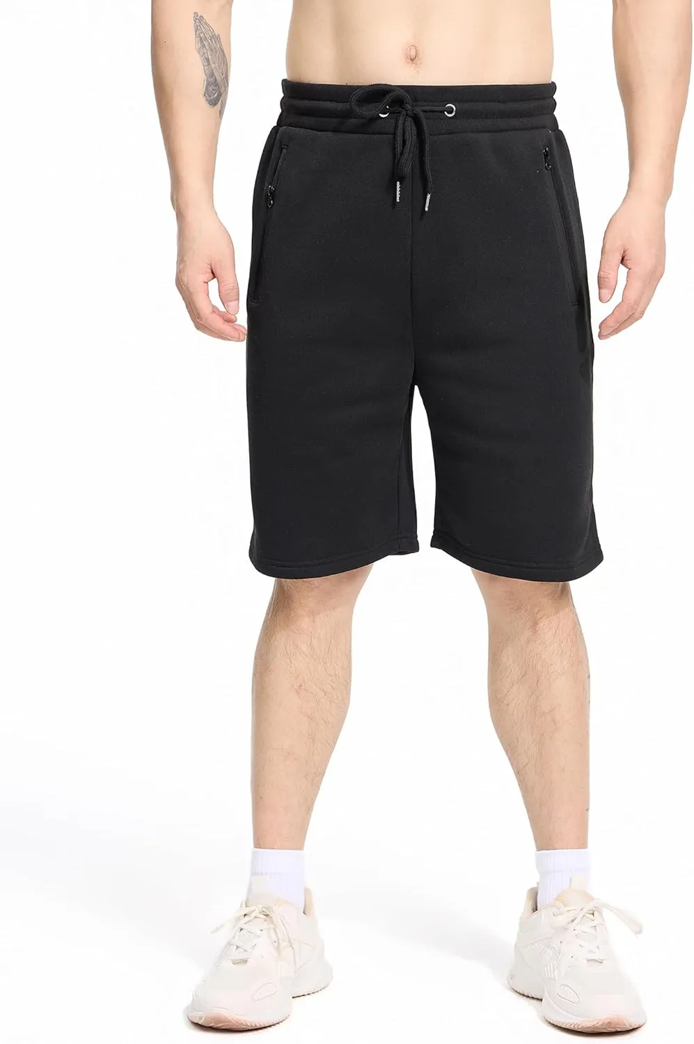 Mens Athletic Shorts 3 Pack Woven Dry Fit Gym Shorts with Zipper Pockets Drawstring for Activewear