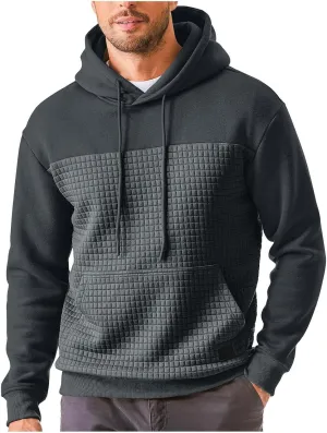 Men's Autumn and Winter Warm Pullover Splicing Zipper Jacket Zip Up Hoodie Heavyweight Hoode Sweatershirt Coats