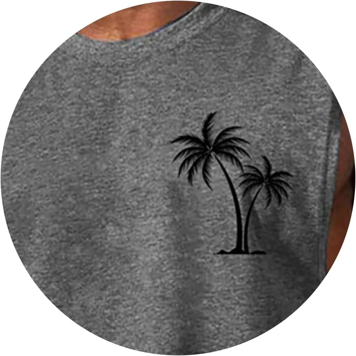 Mens Beach Tank Tops Summer Palm Tree Print Sleeveless Undershirts Hawaiian Vacation Tee Tops Muscle Fit Basic Tees
