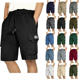 Men's Cargo Shorts Athletic Workout Gym Shorts Quick Dry Lightweight Drawstring Running Activewear with Pockets