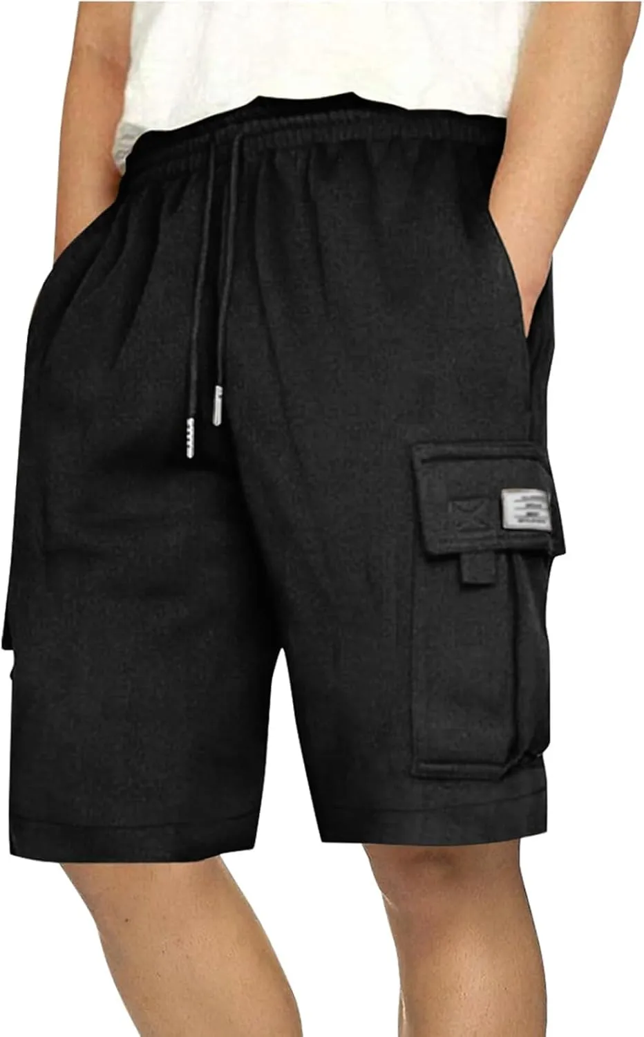 Men's Cargo Shorts Athletic Workout Gym Shorts Quick Dry Lightweight Drawstring Running Activewear with Pockets