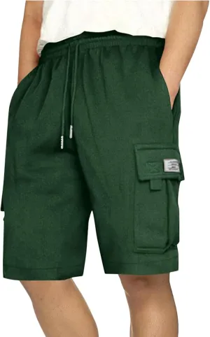 Men's Cargo Shorts Athletic Workout Gym Shorts Quick Dry Lightweight Drawstring Running Activewear with Pockets