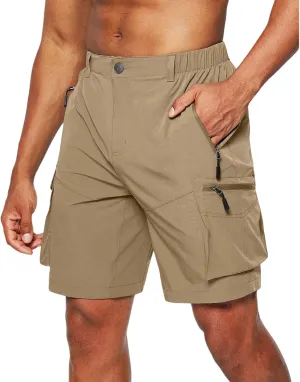 Men's Hiking Cargo Shorts Quick Dry Activewear Running Shorts Lightweight Outdoor Work Shorts for Golf Camping Casual