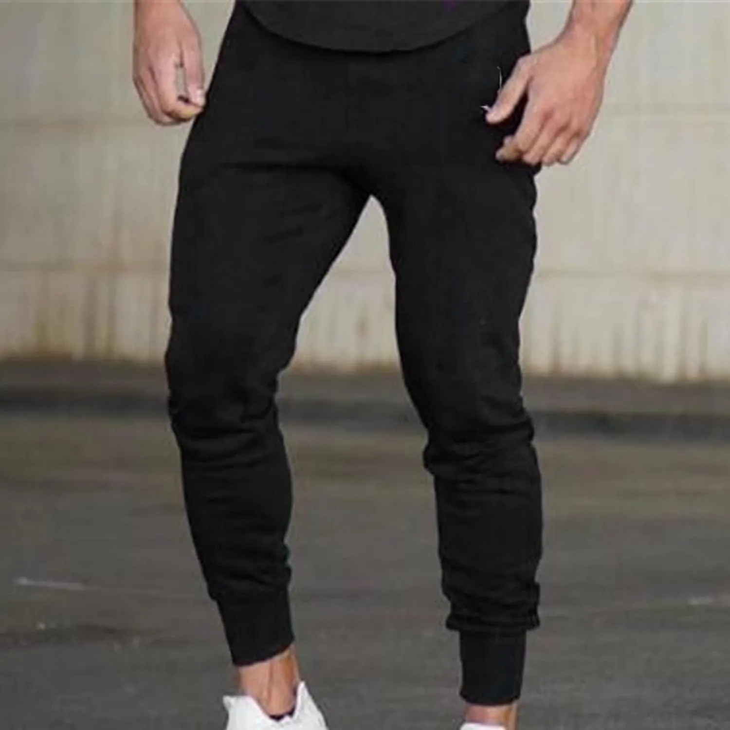 Men's Jogger Sweatpants Elastic Waist Drawstring Athletic Pants Tapered Track Pants with Pockets for Soccer Running Workout
