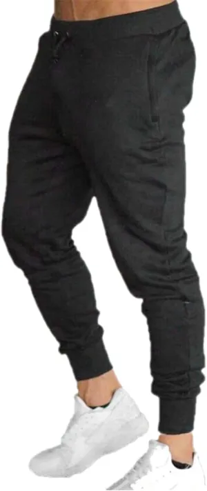 Men's Jogger Sweatpants Elastic Waist Drawstring Athletic Pants Tapered Track Pants with Pockets for Soccer Running Workout