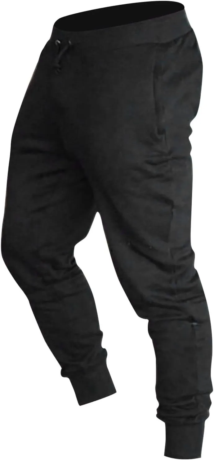 Men's Jogger Sweatpants Elastic Waist Drawstring Athletic Pants Tapered Track Pants with Pockets for Soccer Running Workout