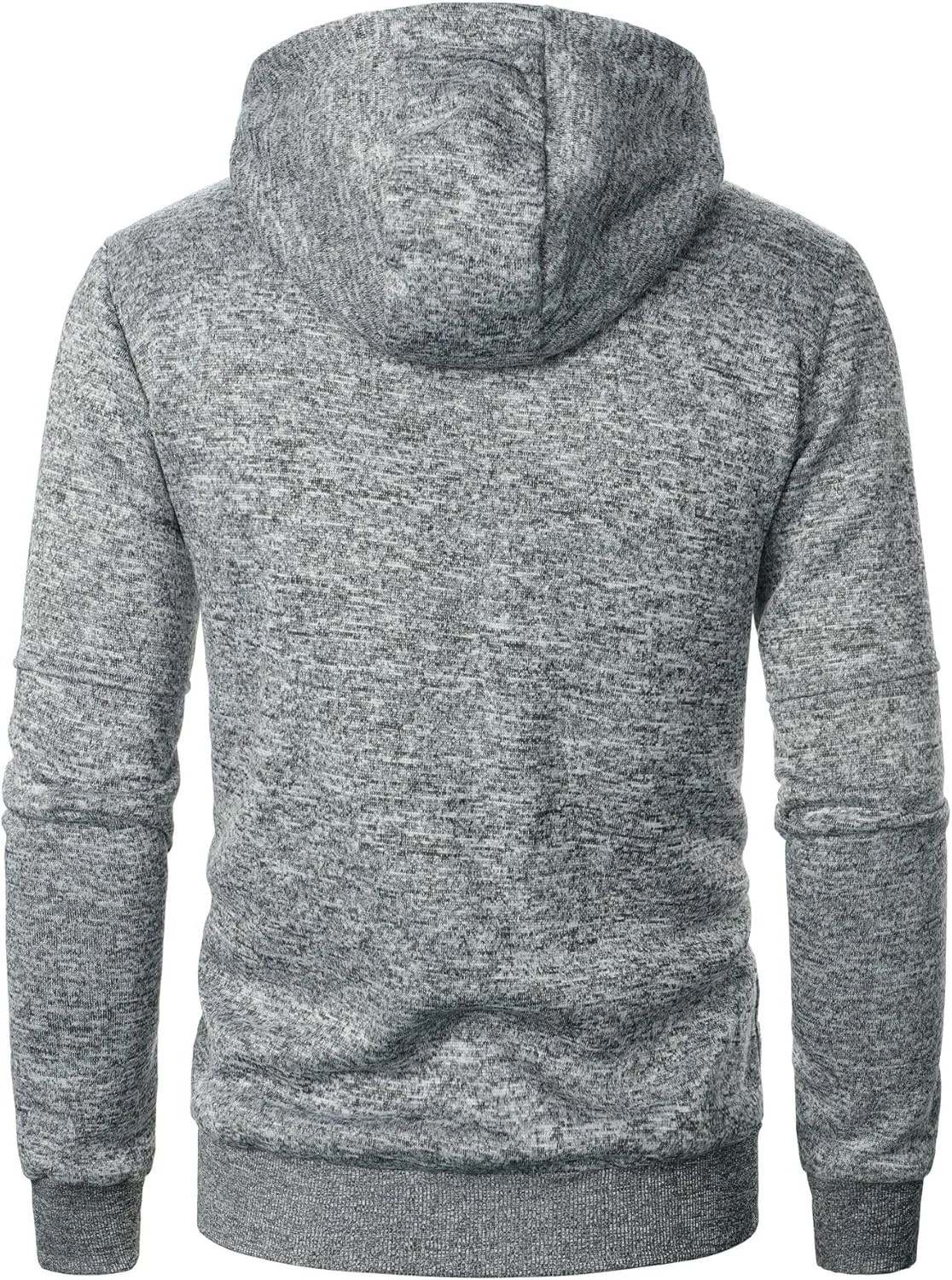 Mens Knitted Outerwear Sports Fitness Casual Jacket Hooded Full Zip Up Windproof Coat with Pockets for Outdoor