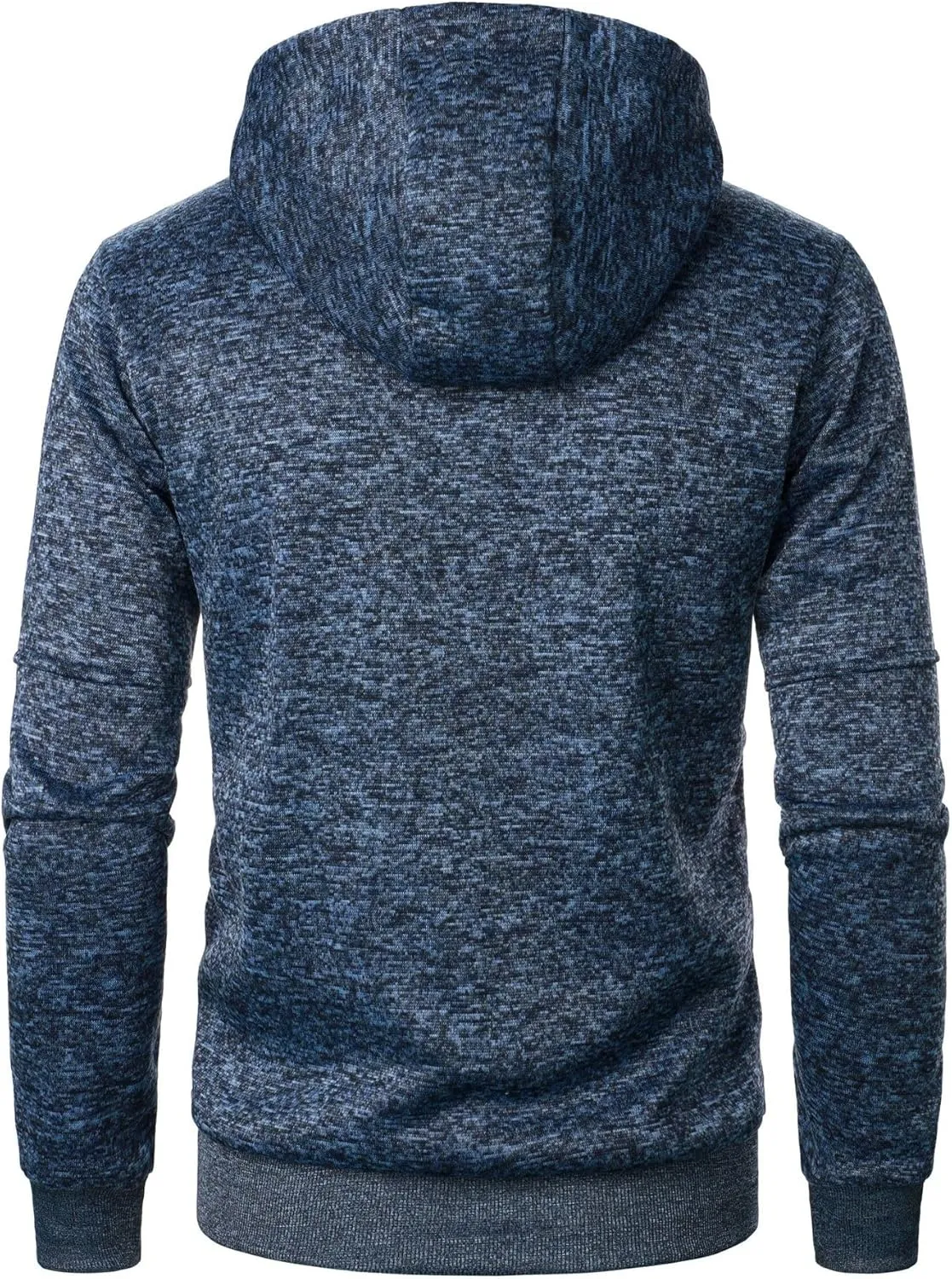 Mens Knitted Outerwear Sports Fitness Casual Jacket Hooded Full Zip Up Windproof Coat with Pockets for Outdoor