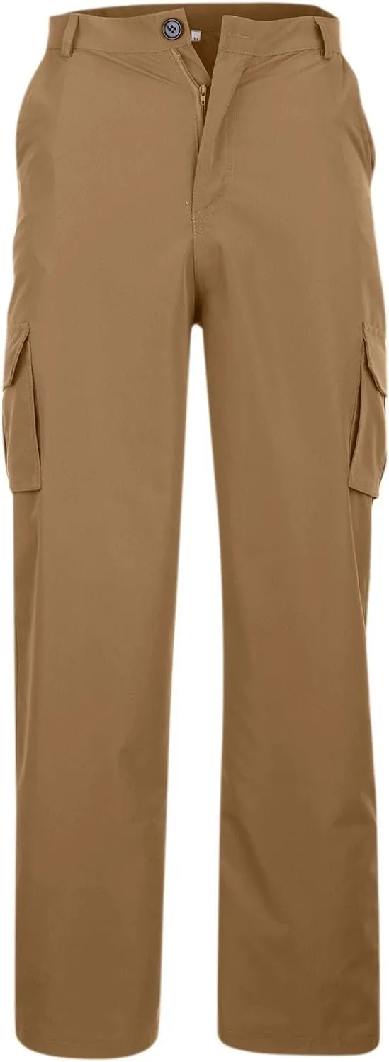 Men's Military Cargo Pants Solid Color Combat Pant Regular Fit Straight Leg Sweatpant Outdoor Stretch Golf Sweatpants