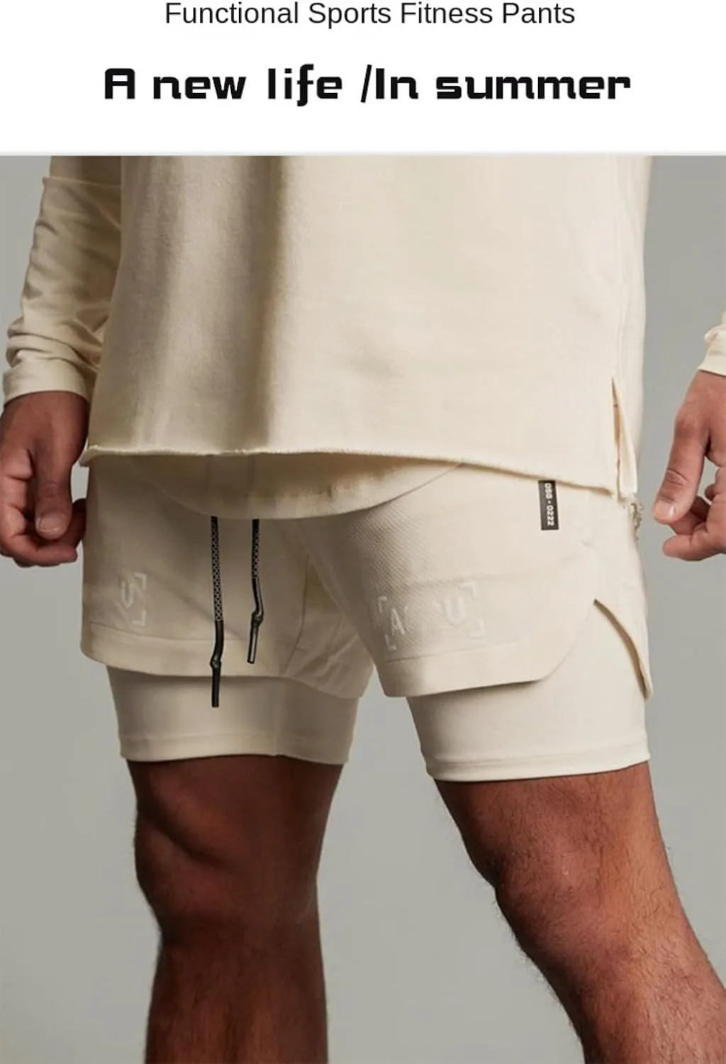 Men's Running Shorts 2 in 1 Workout Shorts Quick Dry Gym Training Athletic Jogger with Phone Pockets