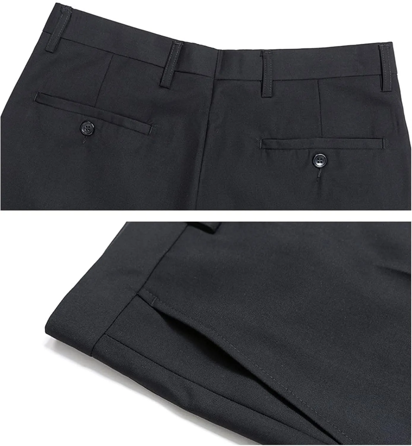 Men's Solid Slim Fit Dress Pant Classic Straight Leg Casual Suit Pant Lightweight Business Comfort Trousers