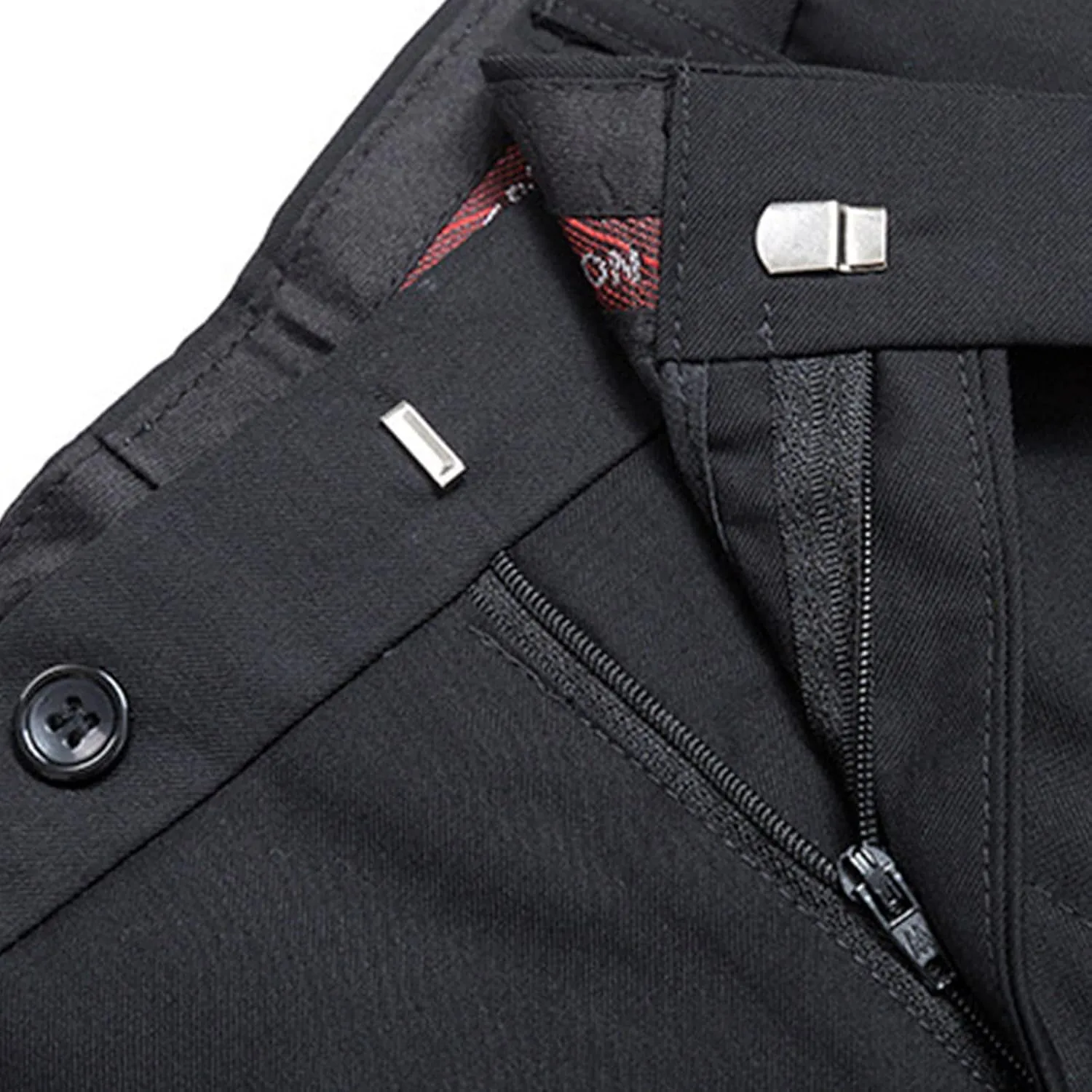 Men's Solid Slim Fit Dress Pant Classic Straight Leg Casual Suit Pant Lightweight Business Comfort Trousers