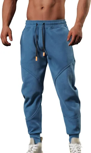 Mens Sweatpants with Pockets Big and Tall Casual Wide Leg Drawstring Open Bottom Sweat Pants Lounge Pants Cargo Pants