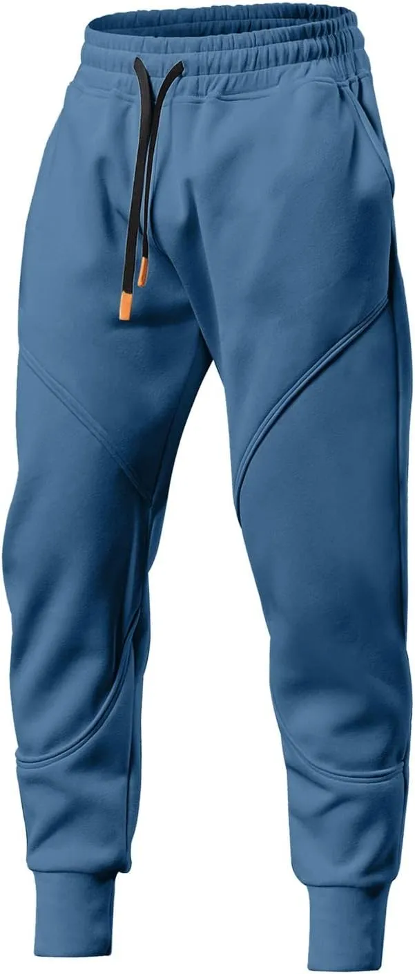 Mens Sweatpants with Pockets Big and Tall Casual Wide Leg Drawstring Open Bottom Sweat Pants Lounge Pants Cargo Pants