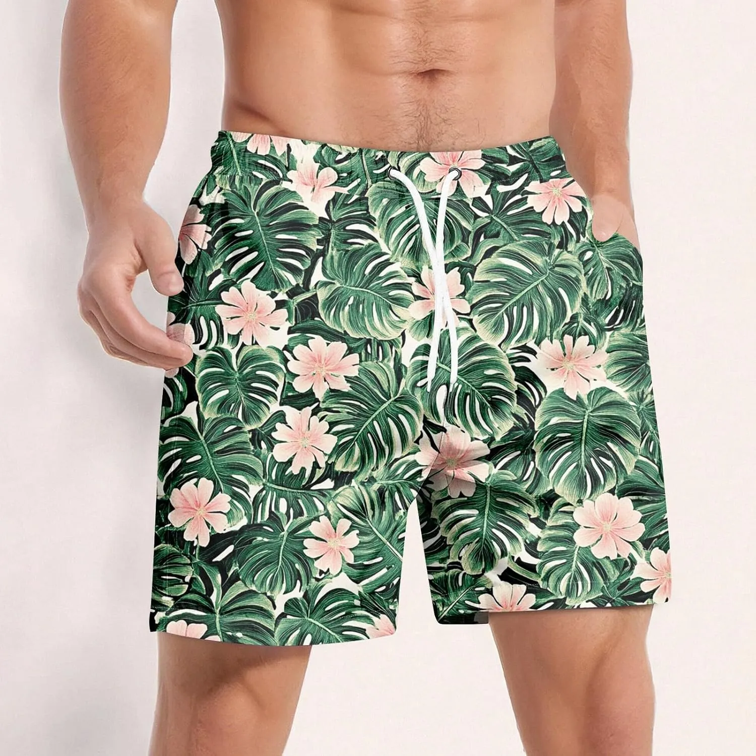 Men's Swim Trunks Quick Dry Beach Swim Shorts Stretch Board Shorts Swimwear with Pockets