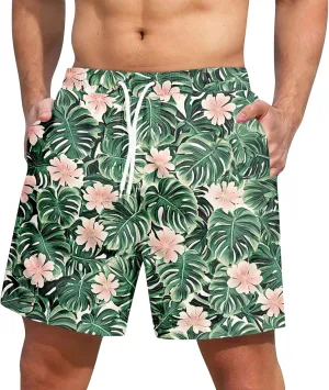 Men's Swim Trunks Quick Dry Beach Swim Shorts Stretch Board Shorts Swimwear with Pockets
