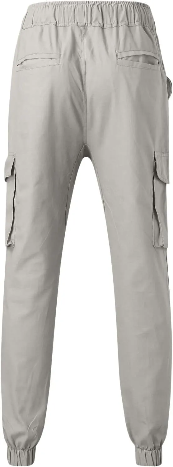 Mens Workout Cargo Sweatpants Drawstring Sports Jogger for Men Workout Sport Work Hiking Pants Men's Athletic Trouser