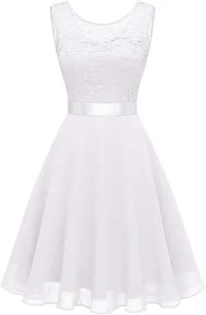 Mother of The Bride Dresses for Women Retro Floral Sleeveless A-Line Pastel Chiffon Dress Petite Church Summer Clothes