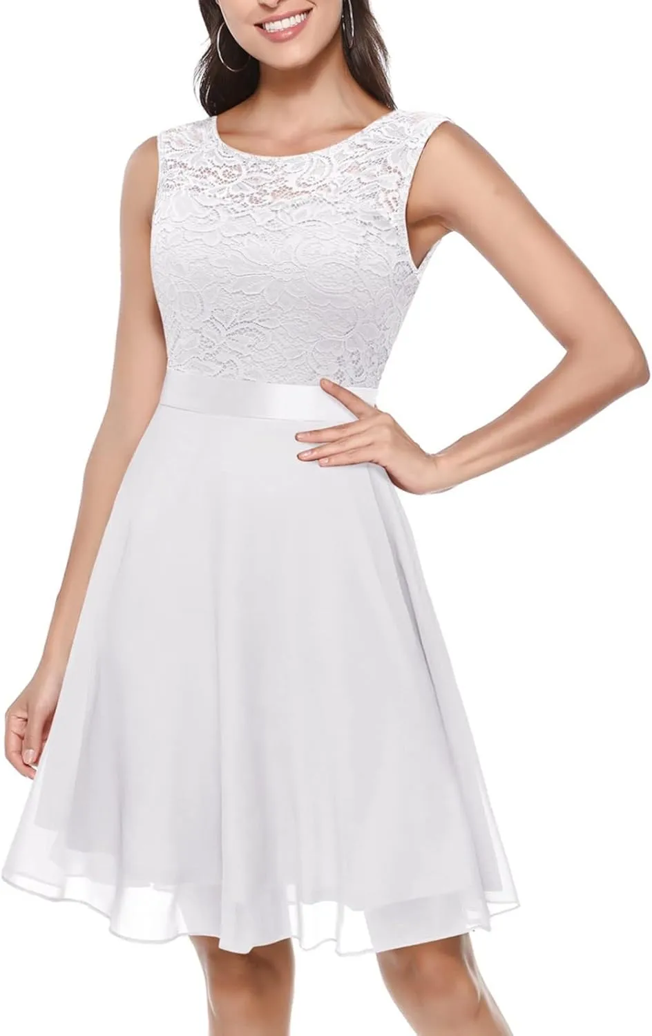 Mother of The Bride Dresses for Women Retro Floral Sleeveless A-Line Pastel Chiffon Dress Petite Church Summer Clothes