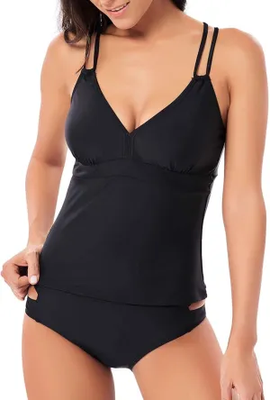 NATHGAM Womens Tummy Control Swimsuits V Neck Slimming One Piece High Waisted Bathing Suit Wrap Crisscross Back Swimwear