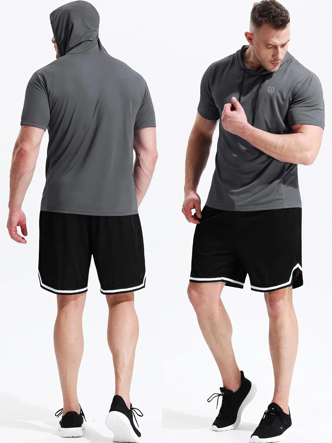 NELEUS Dry Fit Workout Athletic Muscle Tank Top Running Shirts with Hoods