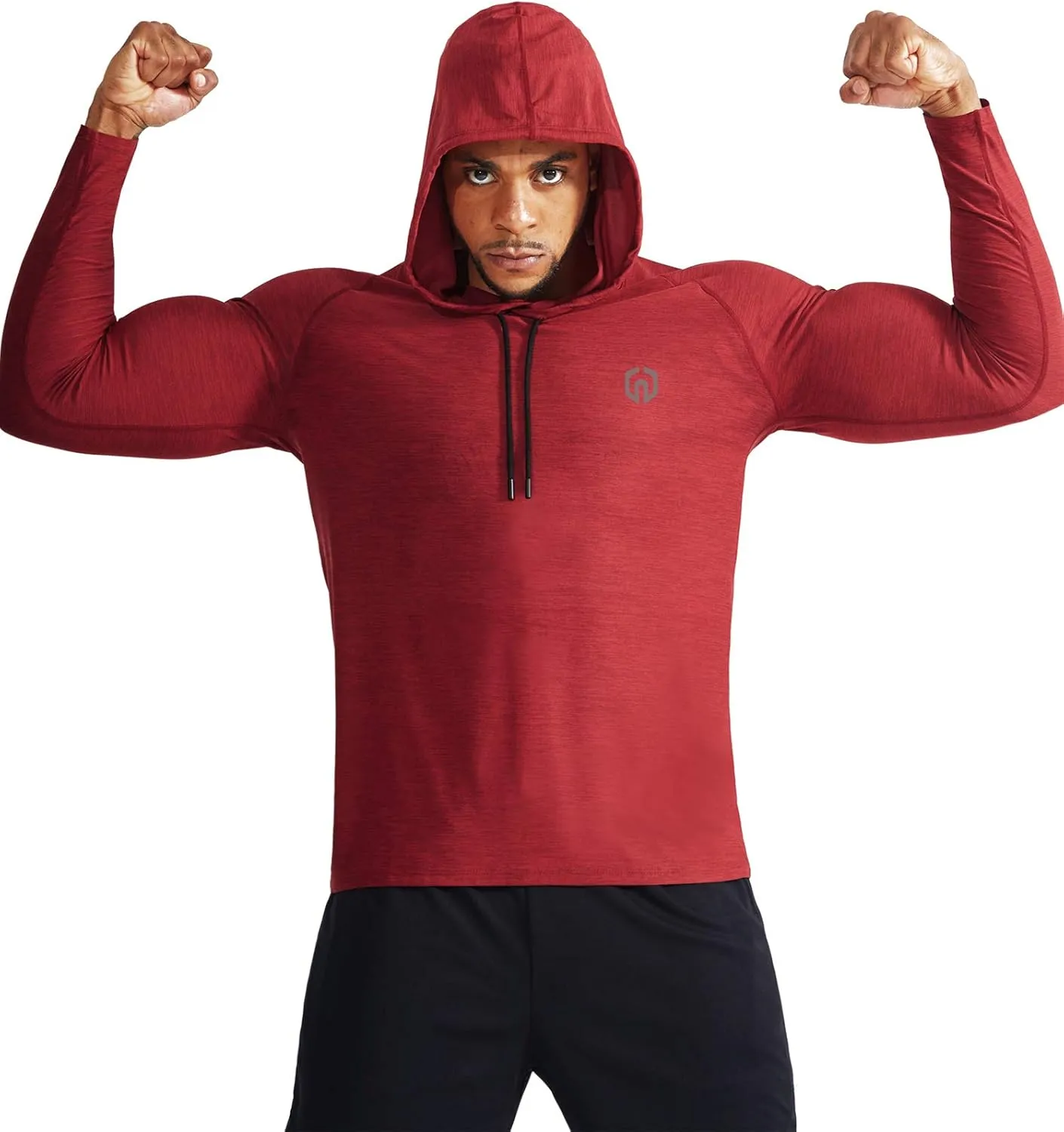 NELEUS Men's Dry Fit Athletic Shirt Workout Running Long Sleeve Shirts with Hoods