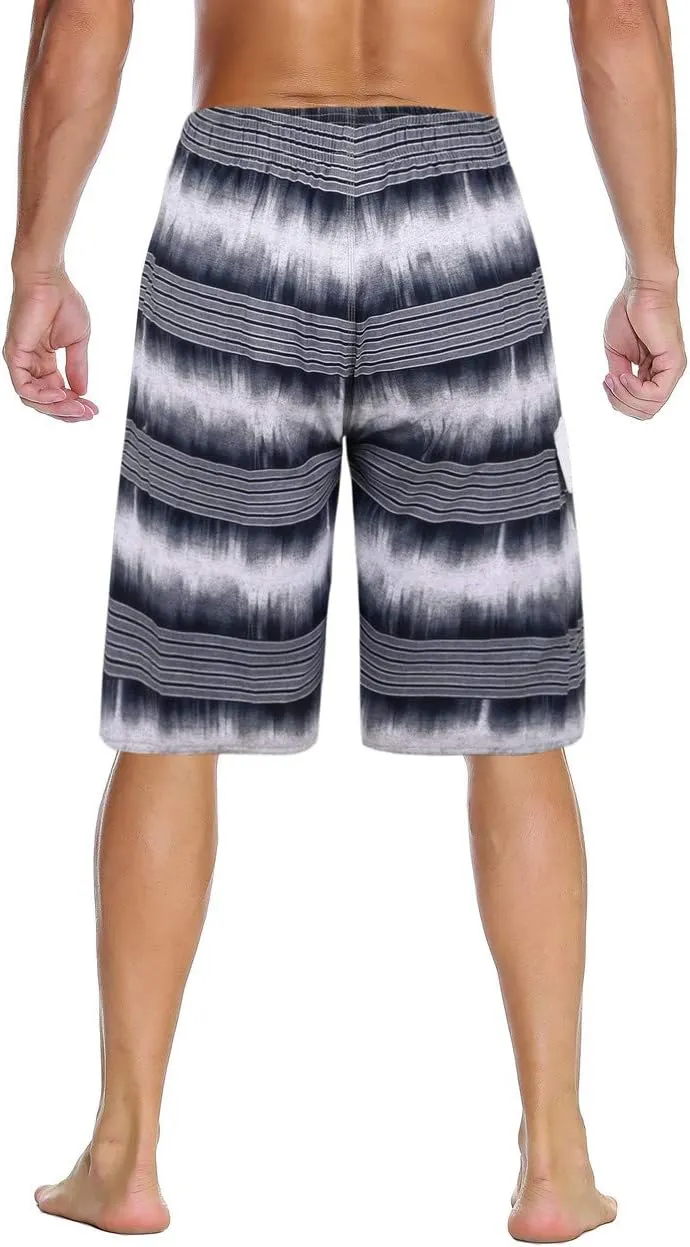 Nonwe Men's Beachwear Summer Holiday Swim Trunks Quick Dry Striped