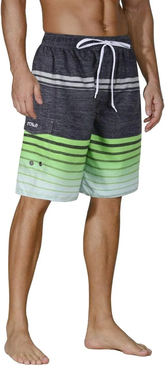 Nonwe Men's Beachwear Summer Holiday Swim Trunks Quick Dry Striped