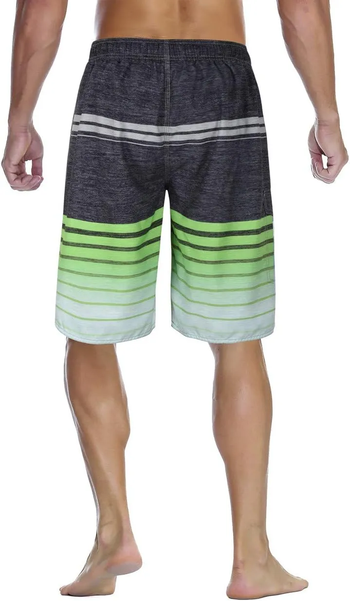 Nonwe Men's Beachwear Summer Holiday Swim Trunks Quick Dry Striped