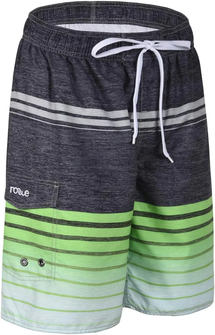 Nonwe Men's Beachwear Summer Holiday Swim Trunks Quick Dry Striped