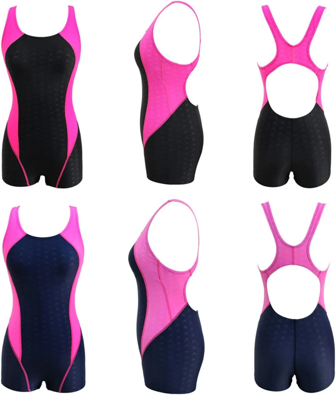 One-Piece Backless Training Sport Boyleg Bathing Suits Women Tummy Control Competitive Athletic Racerback Lap Swimsuit