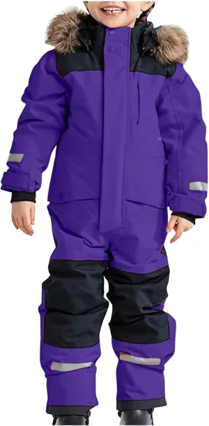 One Piece Snowsuit Kids Girls Boys Waterproof Windproof Winter Outdoor Overalls Snowboarding Ski Suits Jumpsuits