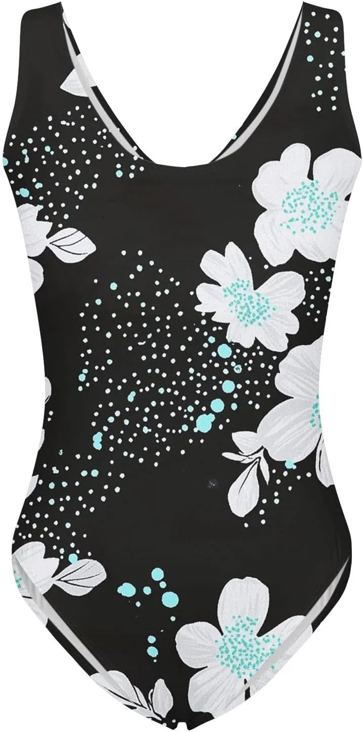 One Piece Swimsuit Women Sexy Backless Tummy Control Padded Bathing Suits 2025 Summer Retro Floral Printed Swimwear