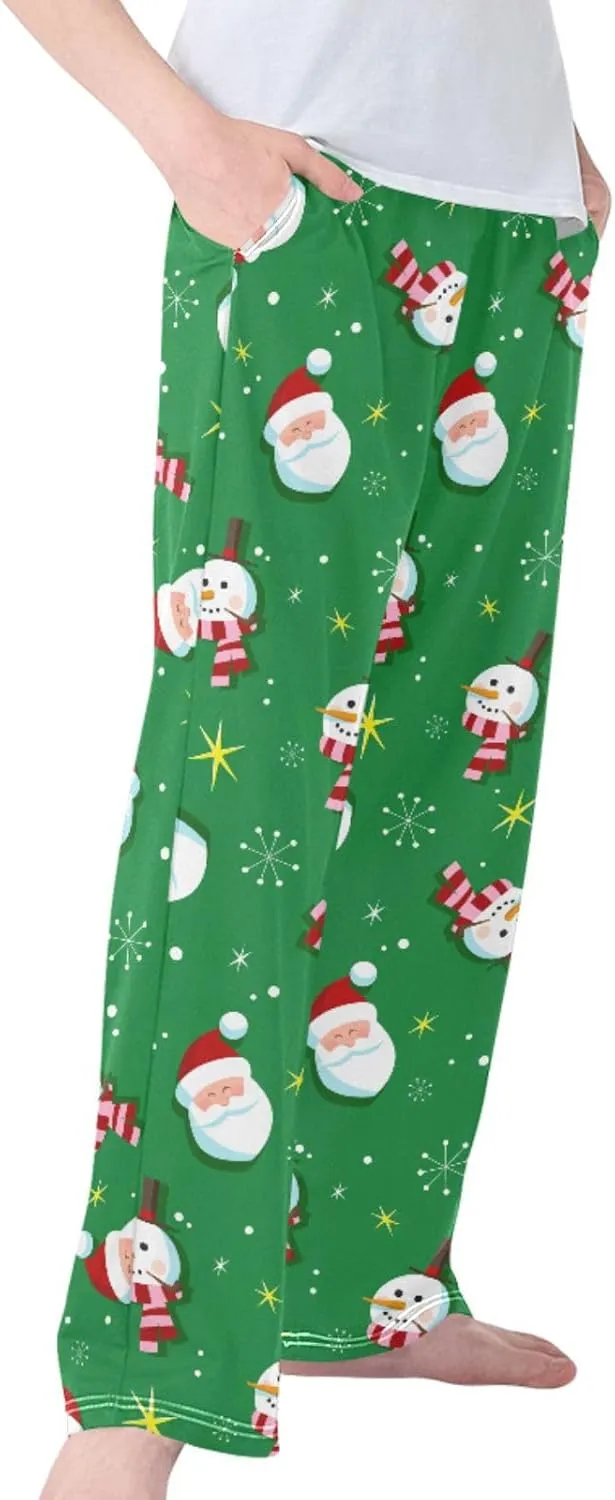 Pigsaly Boys' Pants Christmas Snowman Santa Long Bottoms Winter Snow Gold Star Jogger Pants Elastic Waist Trousers Pockets S