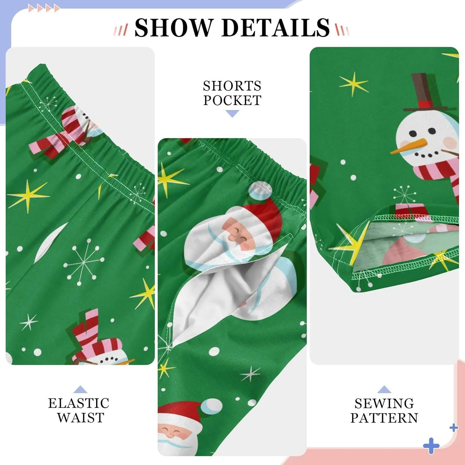 Pigsaly Boys' Pants Christmas Snowman Santa Long Bottoms Winter Snow Gold Star Jogger Pants Elastic Waist Trousers Pockets S