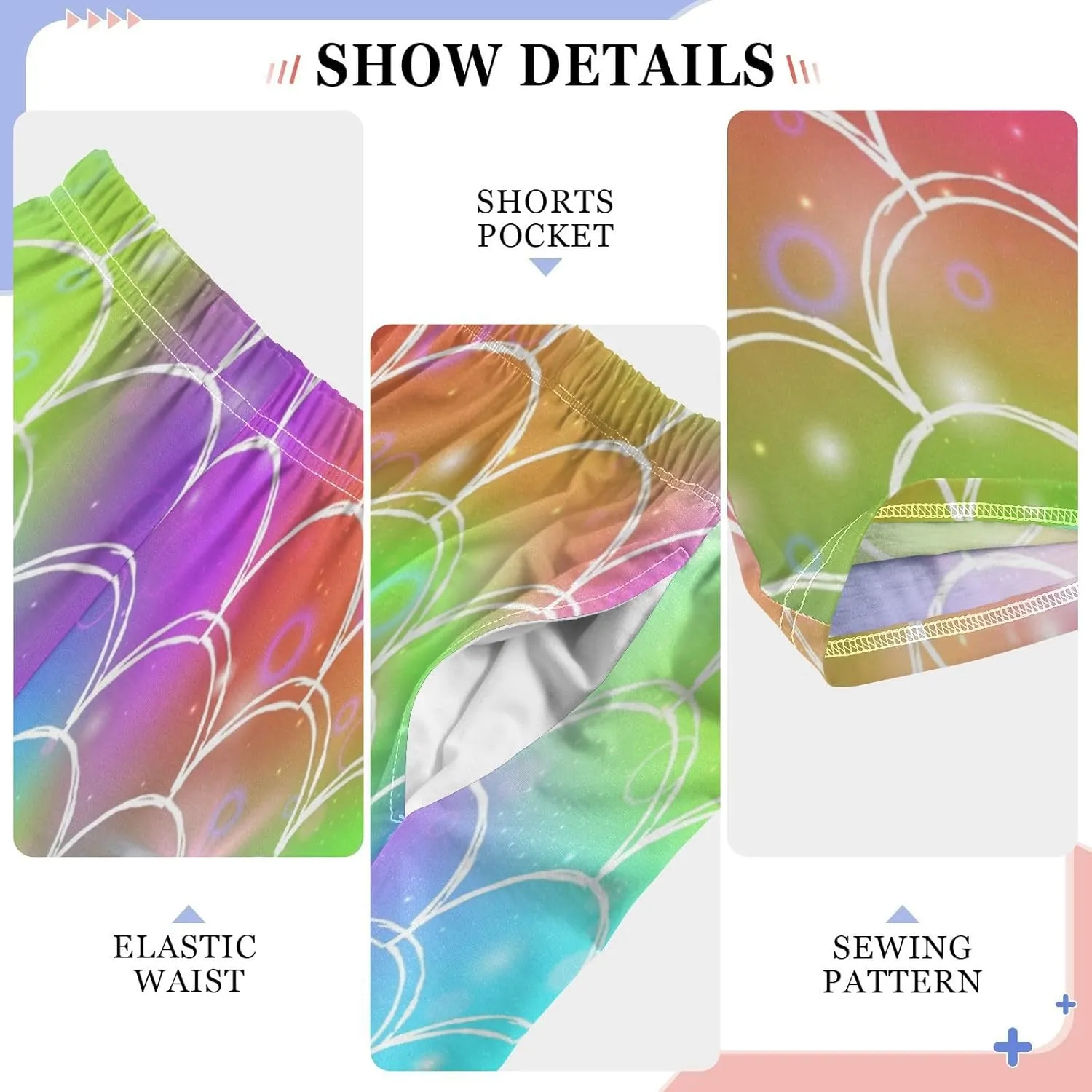 Pigsaly Boys' Pants Rainbow Mermaid Princess Scales Long Bottoms Magic Sparkles Stars Jogger Pants Elastic Waist Trousers S