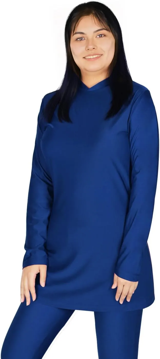 Plus Size Burkini Muslim Swimsuits for Women Modest Islamic Swimwear Long Sleeve Full Cover 3PCS Set Beachwear with Cap