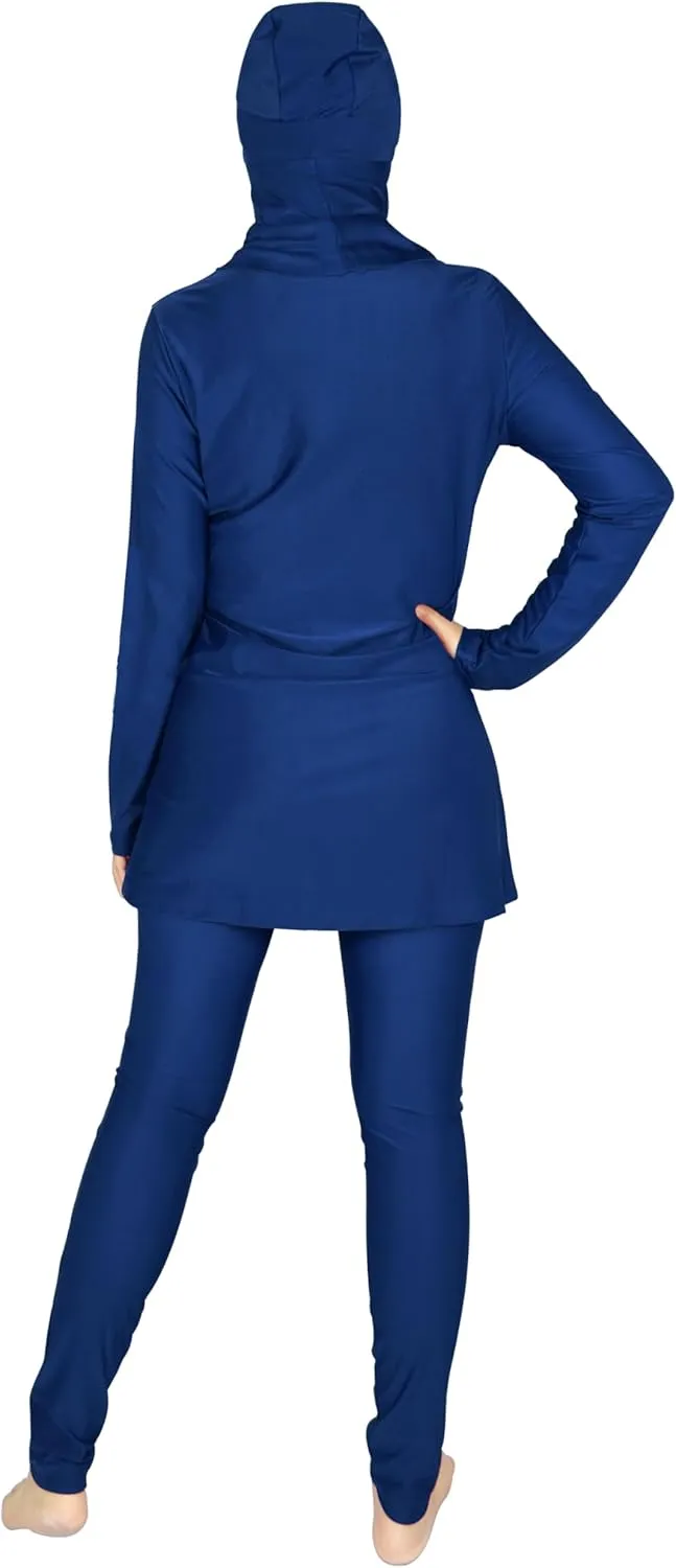 Plus Size Burkini Muslim Swimsuits for Women Modest Islamic Swimwear Long Sleeve Full Cover 3PCS Set Beachwear with Cap